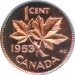 Canada 1953 1 Cent – Elizabeth II Coin  (Small)