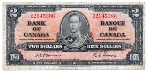 Canada 1937 2 Dollars –  Note Obverse