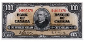 Canada 1937 100 Dollars –  Note Obverse