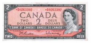 Canada 1954 2 Dollars –  Note  (Modified) Obverse