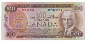 Canada 1975 100 Dollars –  Note  (Multicolour) Obverse