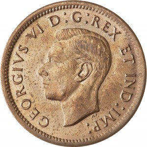 Canada 1937 1 Cent – George VI Coin  (Small) Obverse