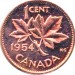 Canada 1954 1 Cent – Elizabeth II Coin  (Small)