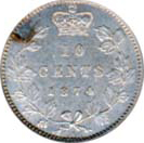 Canada 1874 10 Cents – Victoria Coin Reverse