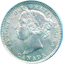 Newfoundland 1880 10 Cents – Victoria Coin Obverse