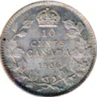 Canada 1906 10 Cents – Edward VII Coin Reverse