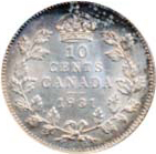 Canada 1931 10 Cents – George V Coin Reverse