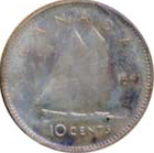 Canada 1951 10 Cents – George VI Coin Reverse