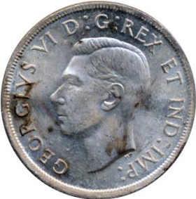Canada 1937 1 Dollar – George VI Coin Obverse