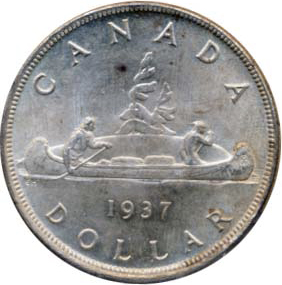 Canada 1937 1 Dollar – George VI Coin Reverse