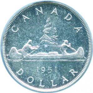 Canada 1951 1 Dollar – George VI Coin Reverse