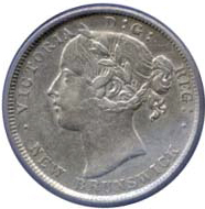 New Brunswick 1862 20 Cents – Victoria Coin Obverse