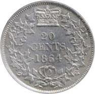 New Brunswick 1864 20 Cents – Victoria Coin Reverse