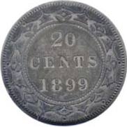 Newfoundland 1899 20 Cents – Victoria Coin Reverse