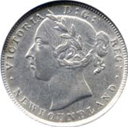 Newfoundland 1900 20 Cents – Victoria Coin Obverse