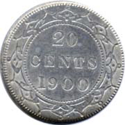 Newfoundland 1900 20 Cents – Victoria Coin Reverse