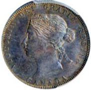 Canada 1870 25 Cents – Victoria Coin Obverse