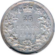 Canada 1900 25 Cents – Victoria Coin Reverse