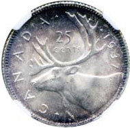 Canada 1937 25 Cents – George VI Coin Reverse