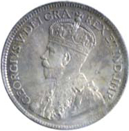 Newfoundland 1917 25 Cents – George V Coin Obverse