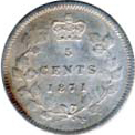 Canada 1871 5 Cents – Victoria Coin Reverse