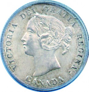 Canada 1872 5 Cents – Victoria Coin Obverse