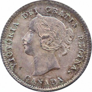 Canada 1874 5 Cents – Victoria Coin Obverse