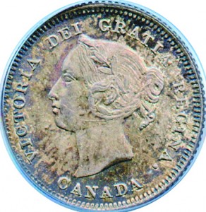 Canada 1881 5 Cents – Victoria Coin Obverse