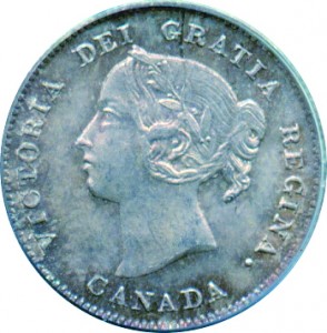 Canada 1886 5 Cents – Victoria Coin Obverse
