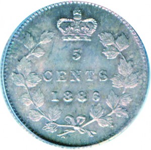 Canada 1886 5 Cents – Victoria Coin Reverse