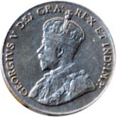 Canada 1925 5 Cents – George V Coin Obverse