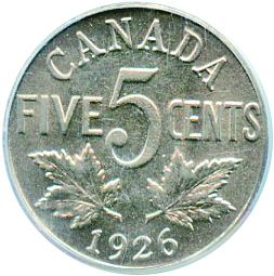 Canada 1926 5 Cents – George V Coin Reverse