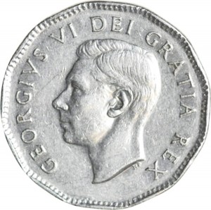 Canada 1948 5 Cents – George VI Coin Obverse