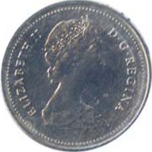 Canada 1983 5 Cents – Elizabeth II Coin Obverse
