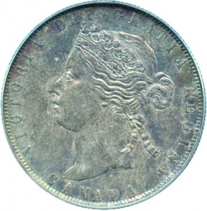 Canada 1871 50 Cents – Victoria Coin Obverse