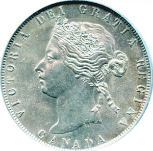 Canada 1872 50 Cents – Victoria Coin Obverse