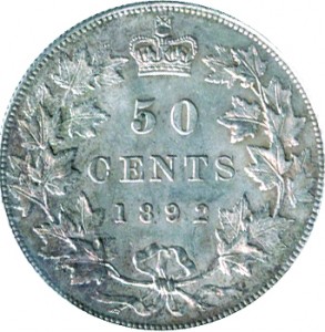 Canada 1892 50 Cents – Victoria Coin Reverse