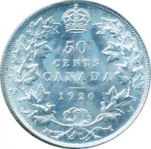Canada 1920 50 Cents – George V Coin Reverse