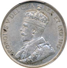 Canada 1936 50 Cents – George V Coin Obverse