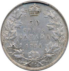 Canada 1936 50 Cents – George V Coin Reverse