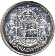 Canada 1956 50 Cents – Elizabeth II Coin Reverse