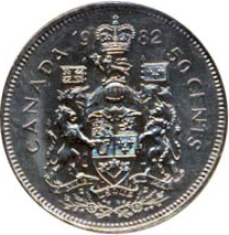 Canada 1982 50 Cents – Elizabeth II Coin Reverse