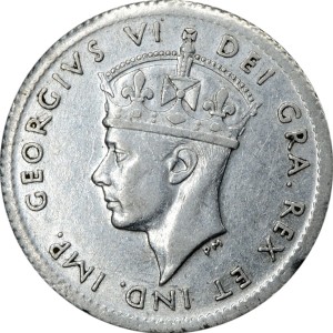 Newfoundland 1941 5 Cents – George VI Coin Obverse