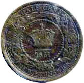 New Brunswick 1861 0.5 Cent – Victoria Coin Reverse